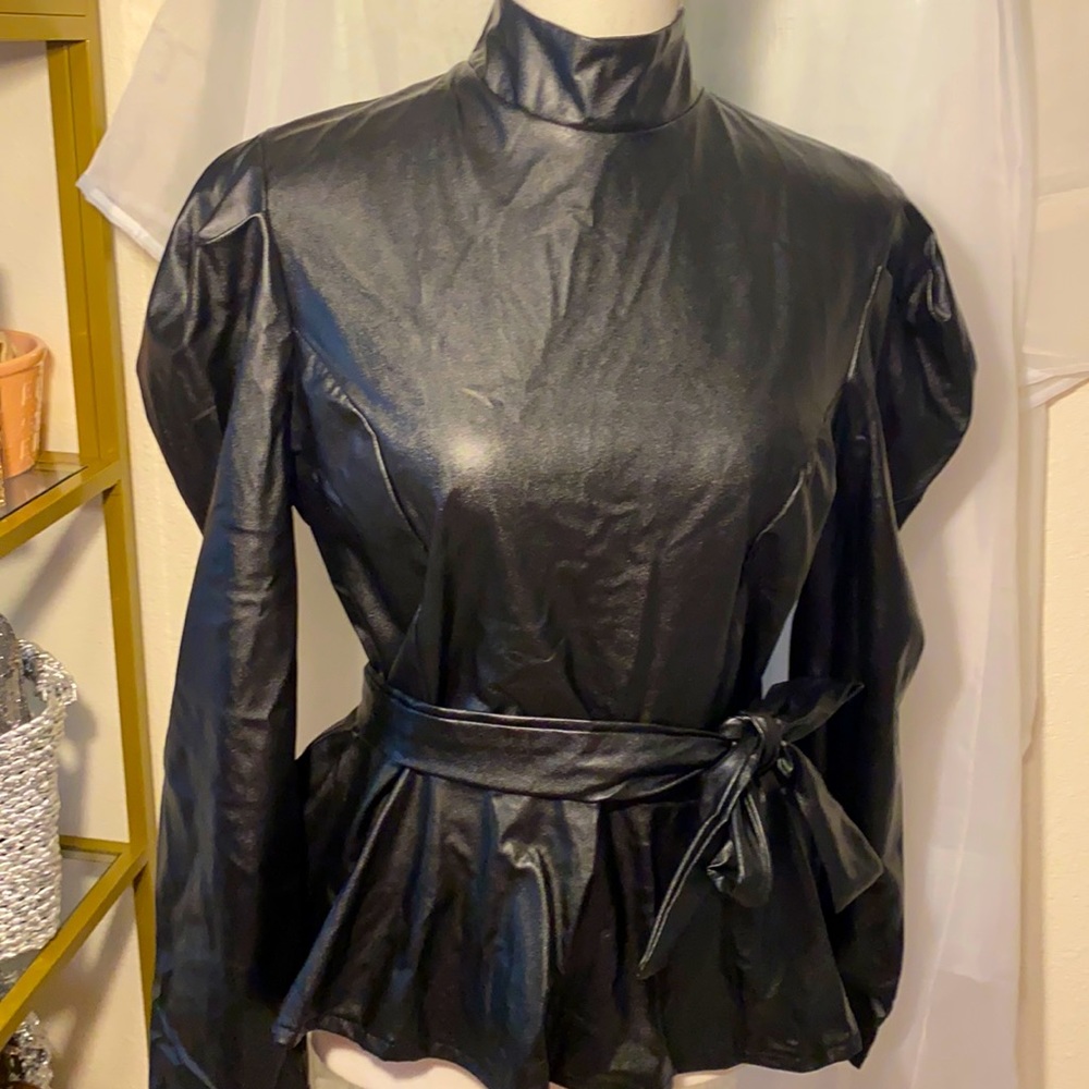 Black Pleather top